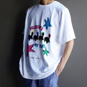 Edward Cuming Turtles Print Short Sleeve T-Shirt in Off-White